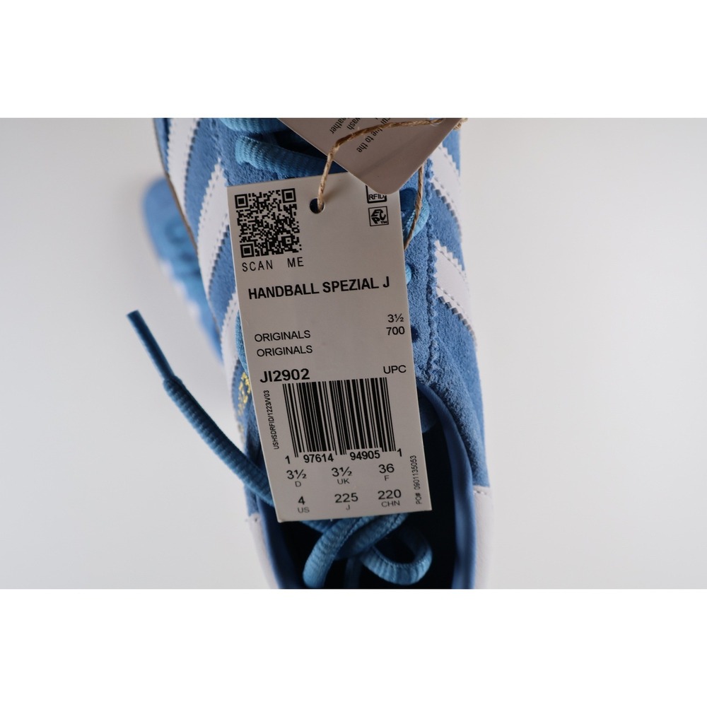 Adidas Handball Spezial J Light Blue White Gum 4Y Suede NWT - Picture 5 of 8